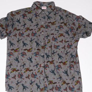 Marvel Avengers - Button Up Short Sleeve Shirt - S